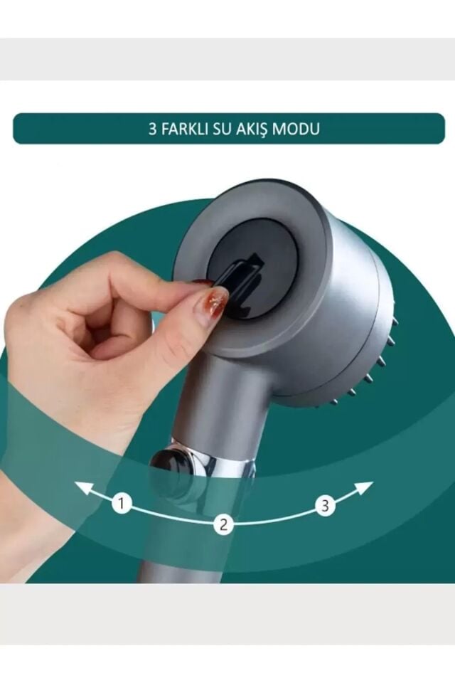 Masajlı Çok Fonksiyonlu Duş Başlığı Ayarlanabilir Filtreli Arıtmalı Krom Duş Başlığı El Duşu Yeni