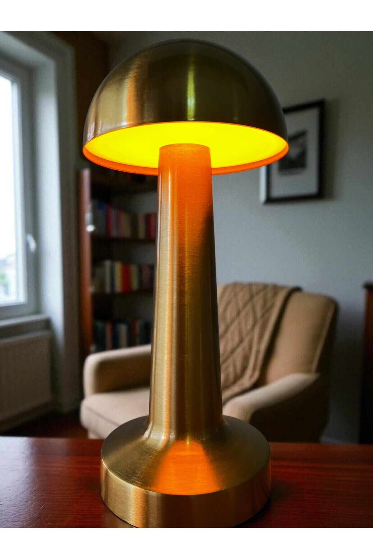 DEKORATİF KABLOSUZ MANTAR LAMBA ESKİTME OBJE BİBLO SÜS SALON AKSESUAR SEHPA MASA KONSOL OFİS DEKOR