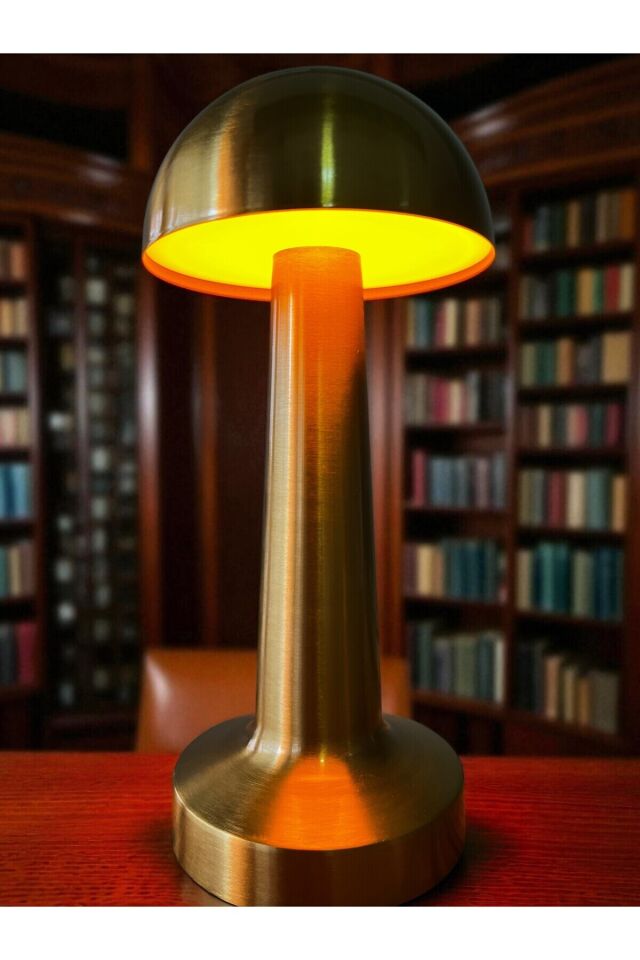 DEKORATİF KABLOSUZ MANTAR LAMBA ESKİTME OBJE BİBLO SÜS SALON AKSESUAR SEHPA MASA KONSOL OFİS DEKOR