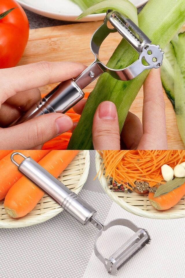 Pratik Jülyen Soyacak & Paslanmaz Çelik Sağlam & Pratik Sebze Soyucu & Şık Tasarım