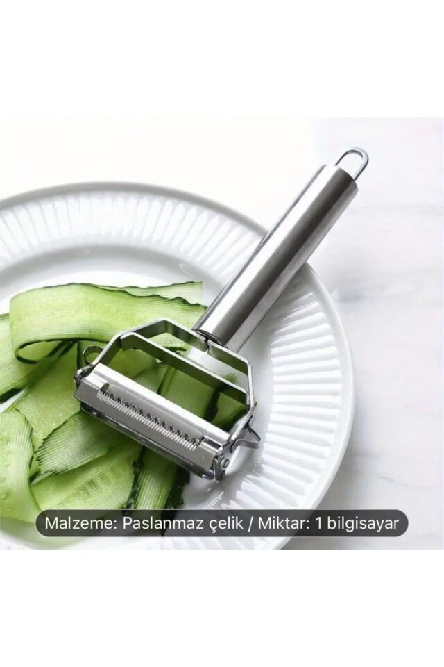 Paslanmaz Çelik Sebze Soyucu – Jülyen, Dilimleyici ve Soyucu Bıçaklı Mutfak Aleti
