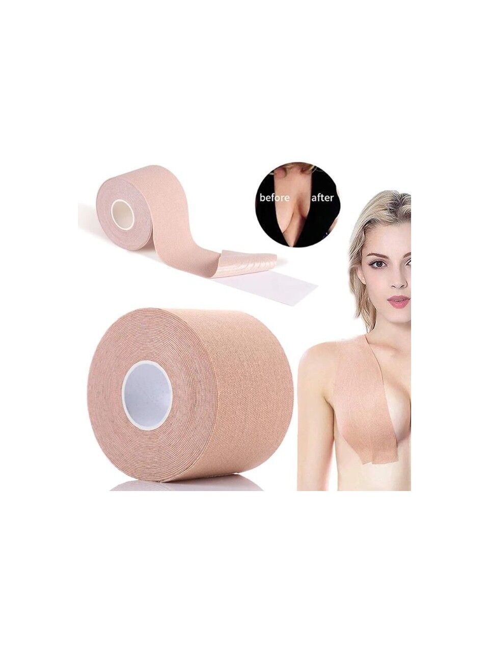 Göğüs Şekillendirici ve Yapışkan Bant Göğüs Sarkma Düzenleyici Ten Renk 5 cm 5 Metre