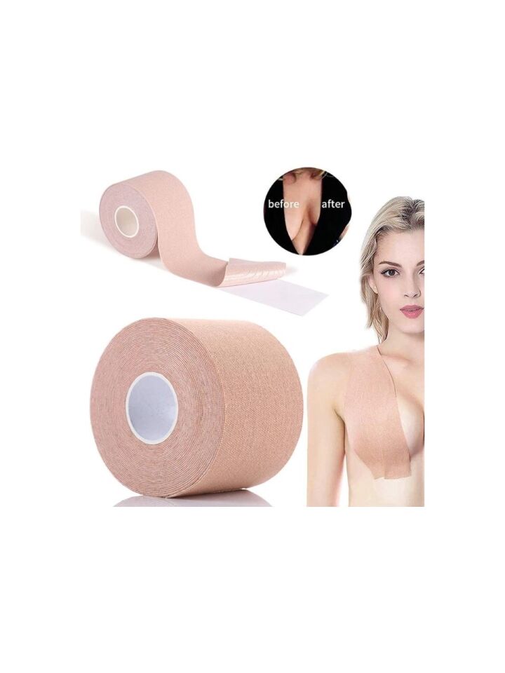 Göğüs Şekillendirici ve Yapışkan Bant Göğüs Sarkma Düzenleyici Ten Renk 5 cm 5 Metre
