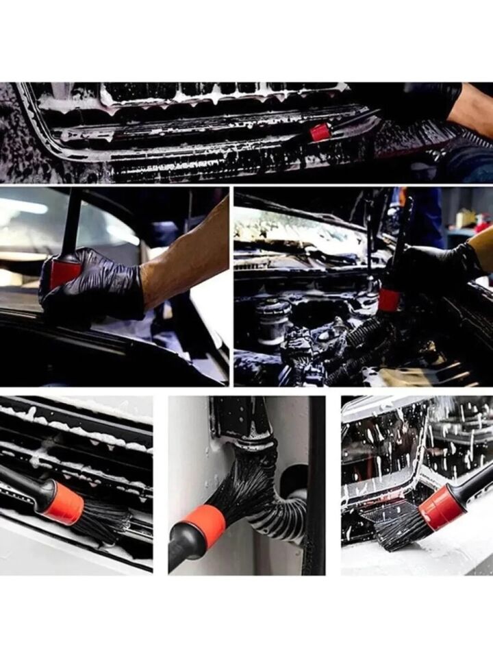 Oto Detay Fırça 5'li Kaliteli Farklı Boyutlarda 5 Adet Oto Araba Yıkama Klima Temizleme