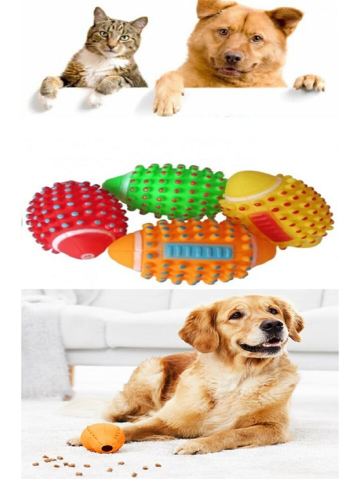 Renkli Kedi Köpek Isırma Topu Sesli Oyuncak