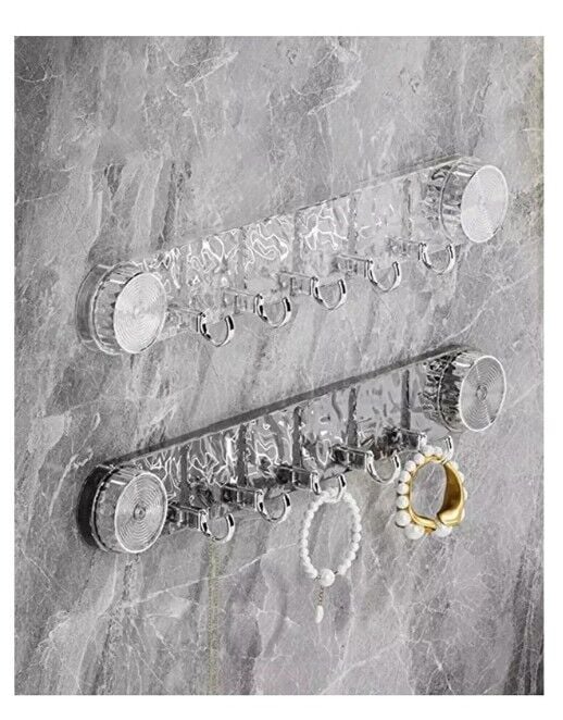 Vantuzlu 5 Kancalı Askılık Delmeden Tak-Çıkar Lüks Güçlü Vantuzlu Şeffaf Askılık