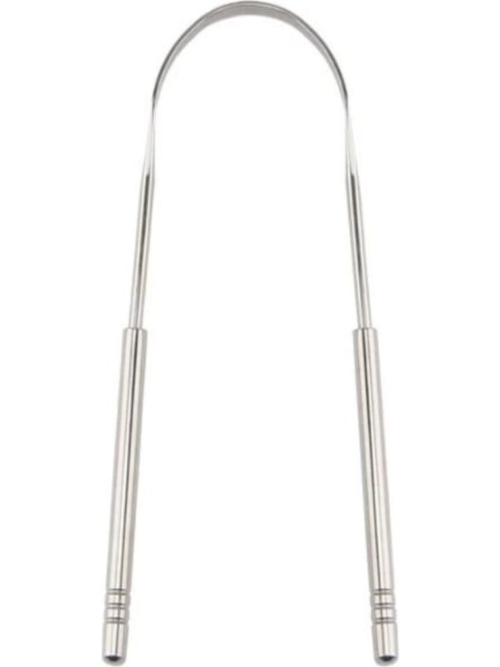 Metal Dil Sıyırıcı Dil Temizleyici Ve Temizleme Ağız Bakım Gümüş Hilal Çelik Paslanmaz Hijyenik