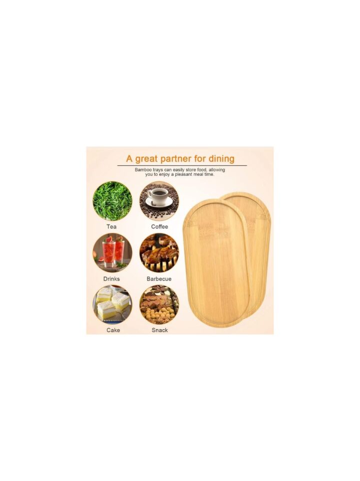 Bambu Oval Sunum ve Servis Tepsisi - Ahşap Tepsi - Yağdanlık Altlığı