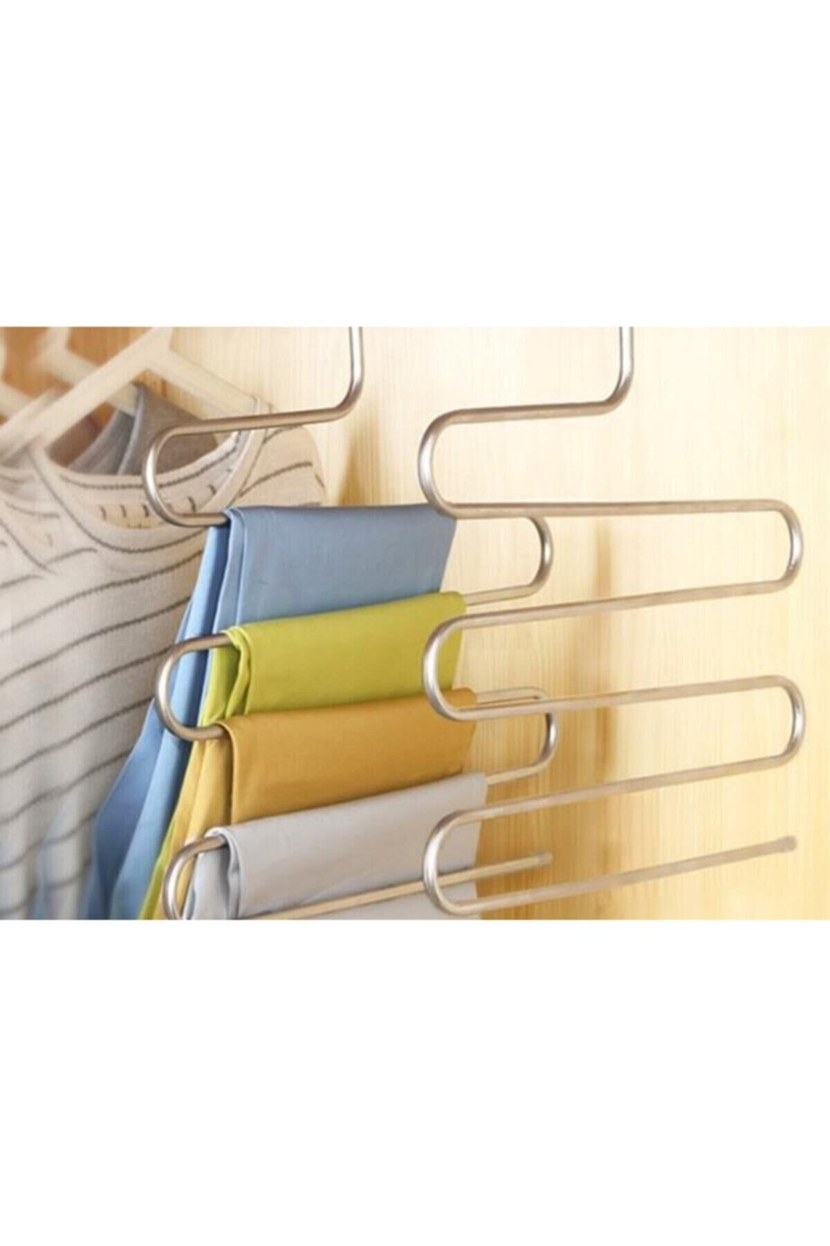 5 Katlı Metal Pantolon Bluz Elbise Eşarp Askısı