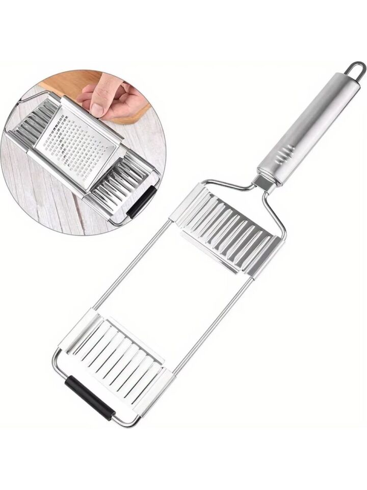 3 Başlıklı Paslanmaz Sebze Dilimleyici – Ergonomik Tutma Kolu & Kaydırmaz Taban