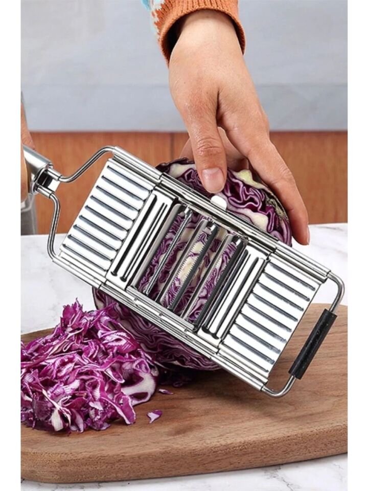 3 Başlıklı Paslanmaz Sebze Dilimleyici – Ergonomik Tutma Kolu & Kaydırmaz Taban