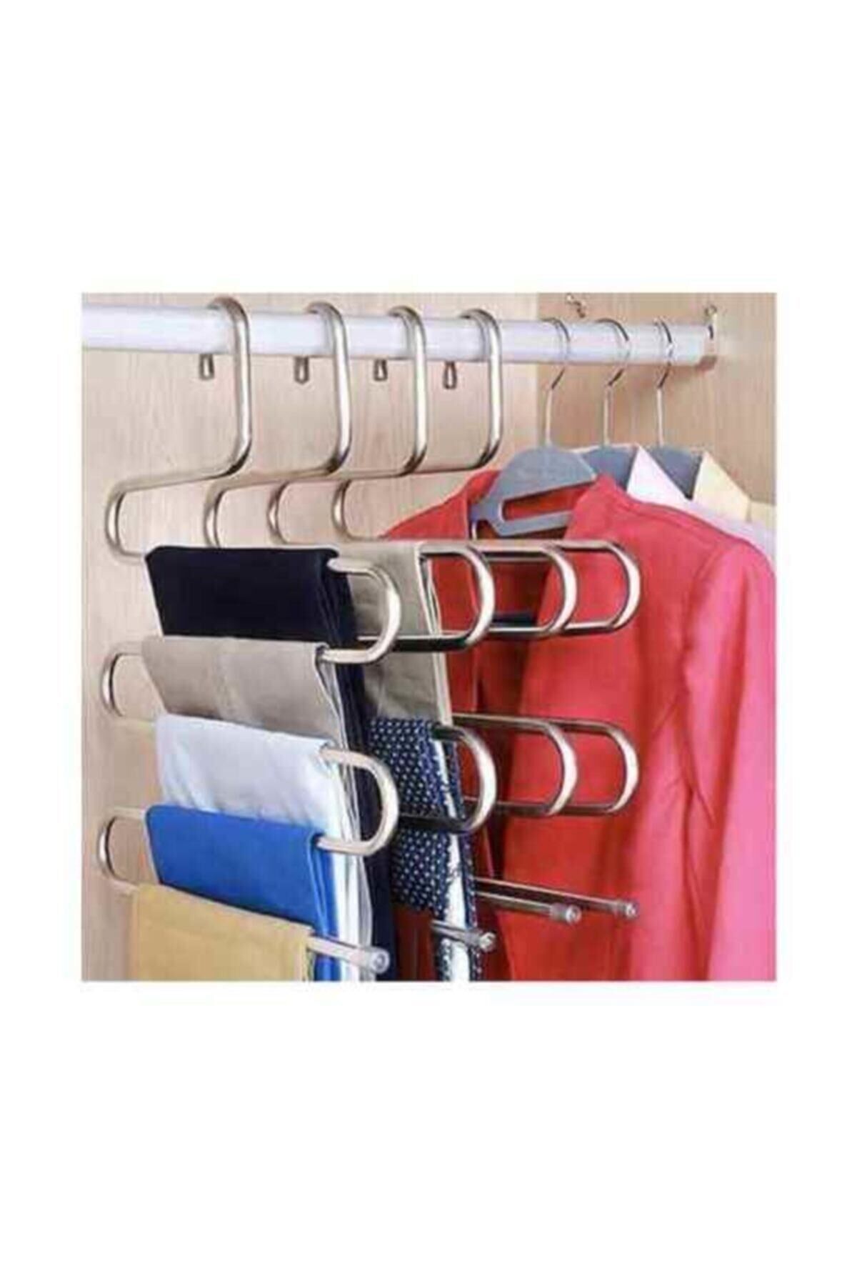 Elbise Askılığı 5 Katlı Akıllı Pantolon Eşarp Askısı 6143