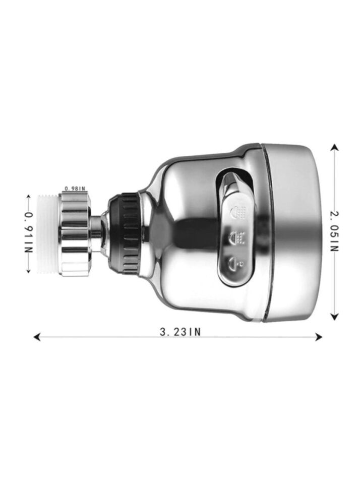 Krom 3 Fonksiyonlu Mutfak Lavabo Başlığı 360 Derece Döner Musluk Ucu Tasarruflu