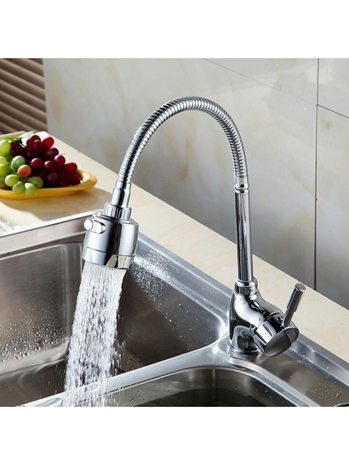 Oynar Baslıklı Spiralli Mutfak Lavabo Başlığı Tazyikli Su Tasarruflu Krom Kubar
